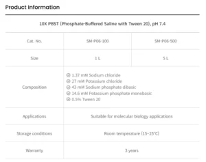 픽랩사이언티픽(Picklab_Scientific) | 10X PBST (Phosphate-Buffered Saline with ...