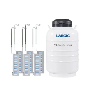 액체 질소탱크 35L 액화 질소 초저온 보관용기 YDS-35-125A, 125mm 광구형 & 5단 랙 포함