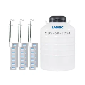 액체질소탱크 50L 액화 질소 초저온 보관, 6단 사각 랙 & 25구 박스 6세트 포함